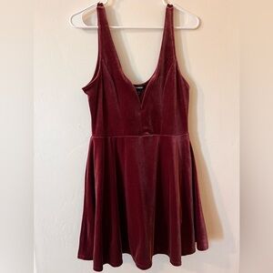 Velvet Deep-V Express Dress (with built-in shorts)